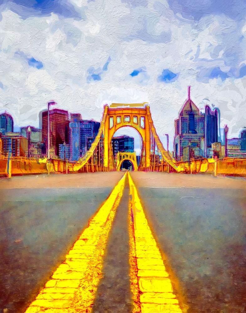 Yellow Bridge in Pittsburgh